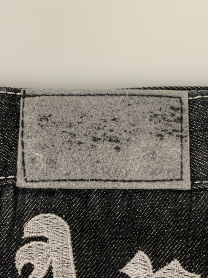 【中古品】【メンズ】 RED APE レッドエイプ 刺繍 BAGGY DENIM PANTS バギーデニムパンツ 157-260516-zi-25-min サイズ：44 カラー：ブラック 万代Net店