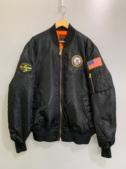 【中古品】【メンズ】 BRAVO ブラボー MA-1 FLIGHT JACKET フライトジャケット 145-260516-zi-20-min サイズ：XL カラー：ブラック 万代Net店