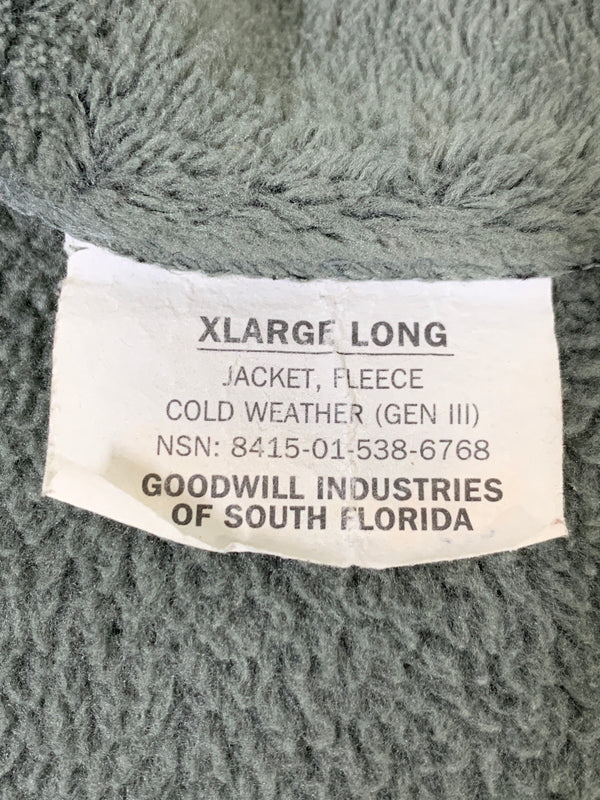 【中古品】【メンズ】 U.S.ARMY ユーエスアーミー 8415-01-538-6768 ECWCS GEN3 POLARTEC FLEECE JACKET フリースジャケット 146-260516-zi-19-min サイズ：XLARGE-LONG カラー：オリーブグリーン 万代Net店