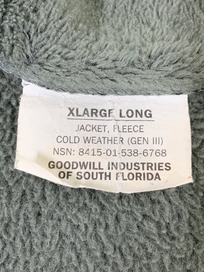 【中古品】【メンズ】 U.S.ARMY ユーエスアーミー 8415-01-538-6768 ECWCS GEN3 POLARTEC FLEECE JACKET フリースジャケット 146-260516-zi-19-min サイズ：XLARGE-LONG カラー：オリーブグリーン 万代Net店