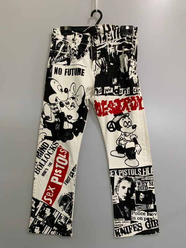 【現状渡し品】【メンズ】 USED ユーズド SEX PISTOLS PAINT PANTS パンツ 153-260516-zi-24-min サイズ：不明 カラー：ホワイト/ブラック系 万代Net店