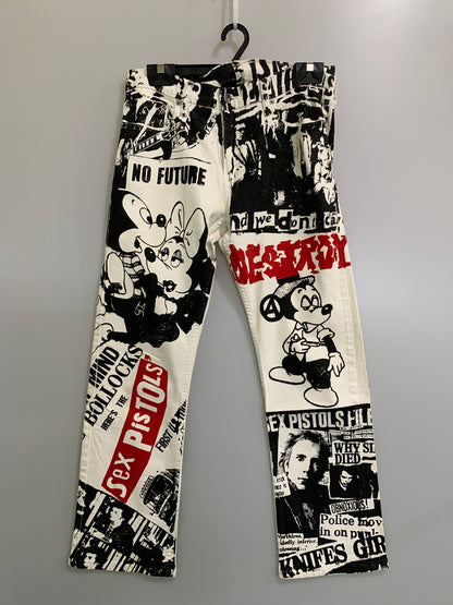 【現状渡し品】【メンズ】 USED ユーズド SEX PISTOLS PAINT PANTS パンツ 153-260516-zi-24-min サイズ：不明 カラー：ホワイト/ブラック系 万代Net店