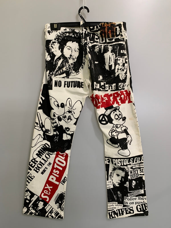 【現状渡し品】【メンズ】 USED ユーズド SEX PISTOLS PAINT PANTS パンツ 153-260516-zi-24-min サイズ：不明 カラー：ホワイト/ブラック系 万代Net店
