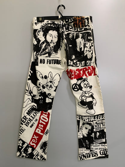 【現状渡し品】【メンズ】 USED ユーズド SEX PISTOLS PAINT PANTS パンツ 153-260516-zi-24-min サイズ：不明 カラー：ホワイト/ブラック系 万代Net店
