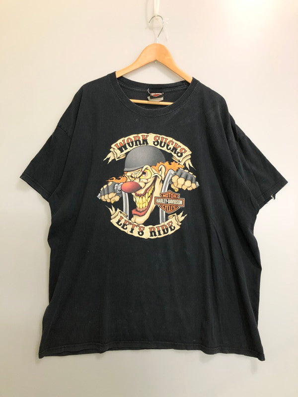 【現状渡し品】【メンズ】 HARLEY-DAVIDSON ハーレーダビッドソン WORK SUCKS LET'S RIDE TEE ワーク サックス レッツ ライド ティー メンズ 半袖Tシャツ 146-260512-em-61-min カラー：ブラック 万代Net店