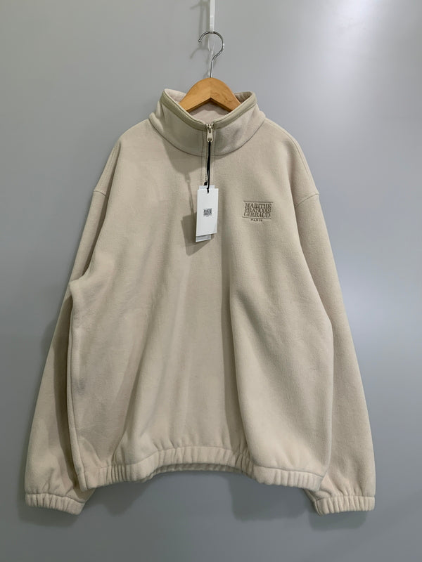 【中古品】【メンズ】 MARITHE FRANCOIS BIRBAUD マリテフランソワジルボー CLASSUC LOGO HALF NECK FLEECE SWEATSHIRT ハーフネックフリーススウェットシャツ 141-260516-zi-22-min サイズ：L カラー：ベージュ 万代Net店