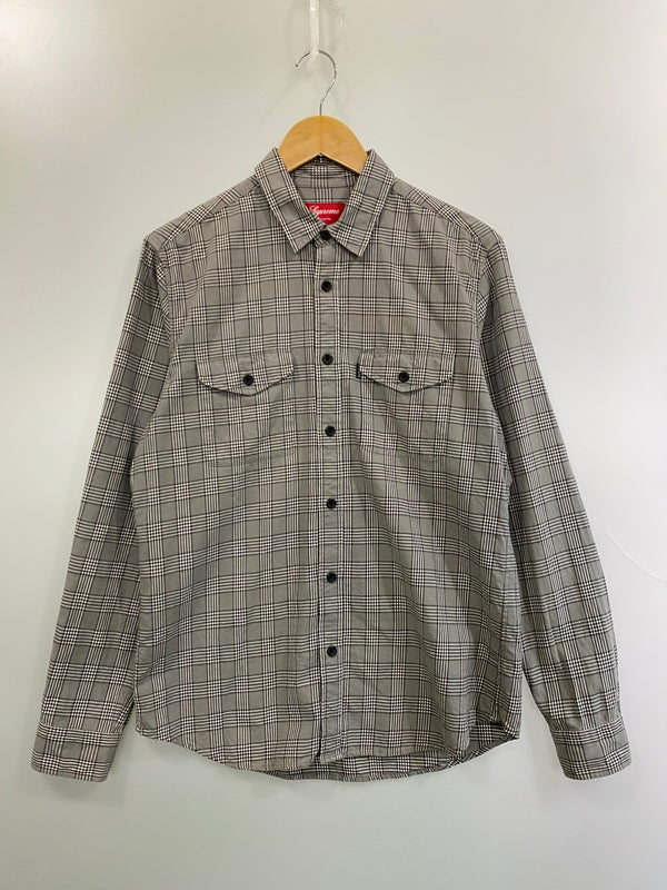 【中古品】【メンズ】 SUPREME シュプリーム LUMBERJACK HOUND STOOTH FLANNEL SHIRT ランバージャック ハウンドトゥース フランネル シャツ メンズ トップス 長袖 149-260521-em-24-min サイズ：M カラー：グレー系（チェック柄） 万代Net店