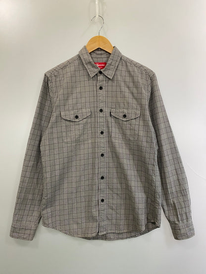 【中古品】【メンズ】 SUPREME シュプリーム LUMBERJACK HOUND STOOTH FLANNEL SHIRT ランバージャック ハウンドトゥース フランネル シャツ メンズ トップス 長袖 149-260521-em-24-min サイズ：M カラー：グレー系（チェック柄） 万代Net店