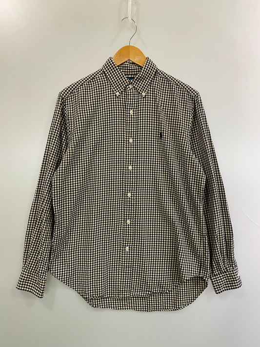 【中古品】【メンズ】 RALPH LAUREN ラルフローレン GINGHAM CHECK BUTTON DOWN SHIRT 90S ギンガムチェック ボタンダウンシャツ 90年代 ヴィンテージ メンズ 長袖シャツ 146-260521-em-23-min サイズ：M カラー：ネイビー系（ギンガムチェック） 万代Net店