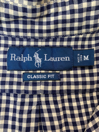 【中古品】【メンズ】 RALPH LAUREN ラルフローレン GINGHAM CHECK BUTTON DOWN SHIRT 90S ギンガムチェック ボタンダウンシャツ 90年代 ヴィンテージ メンズ 長袖シャツ 146-260521-em-23-min サイズ：M カラー：ネイビー系（ギンガムチェック） 万代Net店