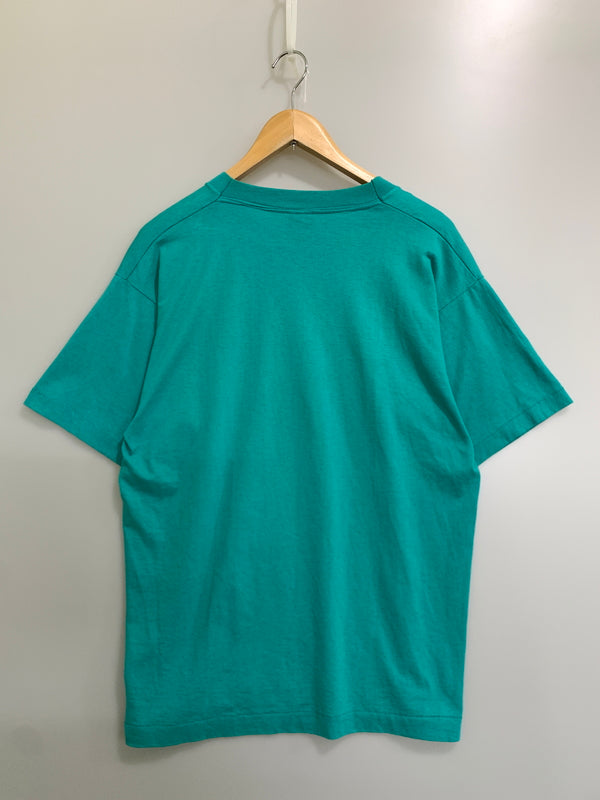 【中古品】【メンズ】 USED 90S WOODRUFF PLACE TEE ウッドラフ・プレイス デザインT プリントT 半袖Tシャツ 146-260714-ta-44-min サイズ：L カラー：グリーン系 万代Net店