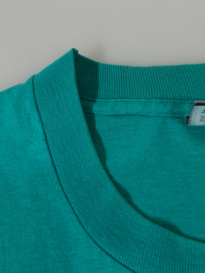 【中古品】【メンズ】 USED 90S WOODRUFF PLACE TEE ウッドラフ・プレイス デザインT プリントT 半袖Tシャツ 146-260714-ta-44-min サイズ：L カラー：グリーン系 万代Net店