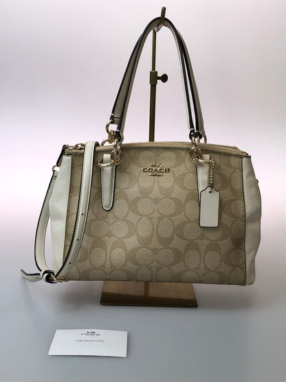 【中古品】【レディース】 COACH コーチ 2WAY SHOULDER BAG F58290 ツーウェイ ショルダーバッグ レディーズ カバン シグネチャー ハンドバック 180-260519-em-23-min カラー：ベージュ系 万代Net店
