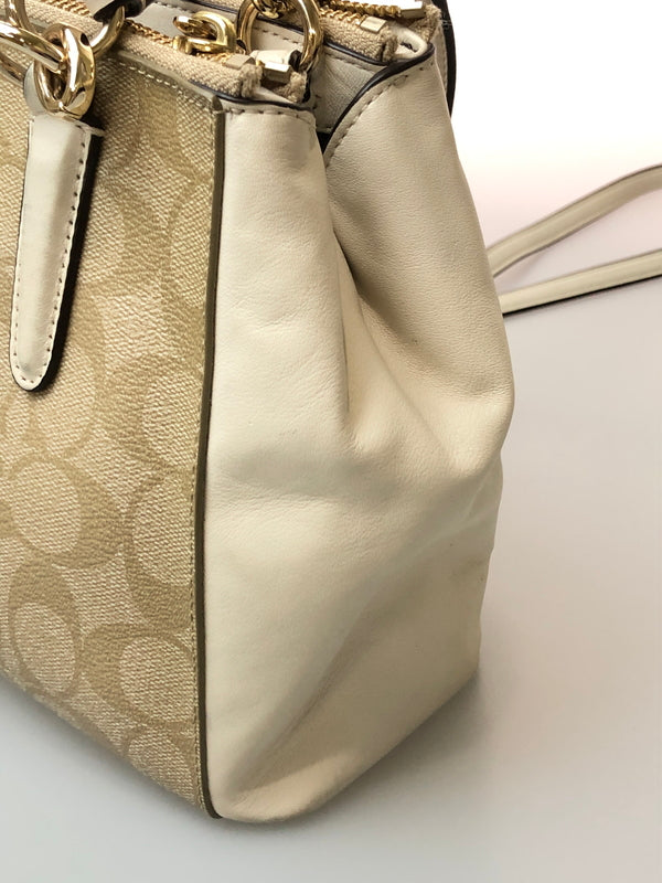 【中古品】【レディース】 COACH コーチ 2WAY SHOULDER BAG F58290 ツーウェイ ショルダーバッグ レディーズ カバン シグネチャー ハンドバック 180-260519-em-23-min カラー：ベージュ系 万代Net店