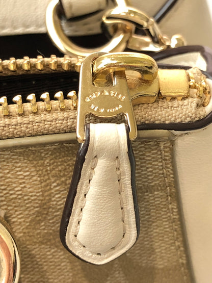 【中古品】【レディース】 COACH コーチ 2WAY SHOULDER BAG F58290 ツーウェイ ショルダーバッグ レディーズ カバン シグネチャー ハンドバック 180-260519-em-23-min カラー：ベージュ系 万代Net店
