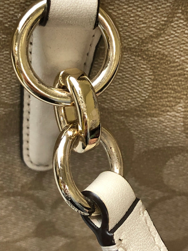 【中古品】【レディース】 COACH コーチ 2WAY SHOULDER BAG F58290 ツーウェイ ショルダーバッグ レディーズ カバン シグネチャー ハンドバック 180-260519-em-23-min カラー：ベージュ系 万代Net店
