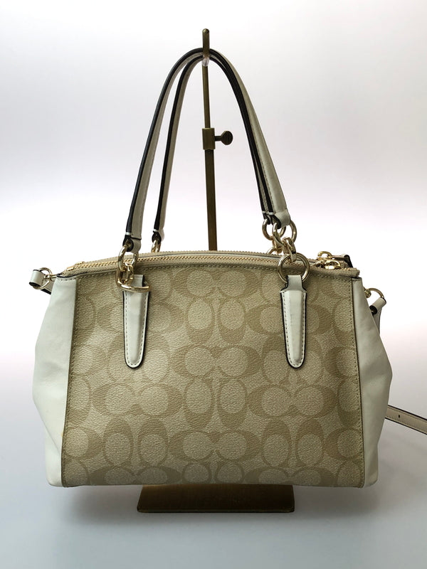 【中古品】【レディース】 COACH コーチ 2WAY SHOULDER BAG F58290 ツーウェイ ショルダーバッグ レディーズ カバン シグネチャー ハンドバック 180-260519-em-23-min カラー：ベージュ系 万代Net店