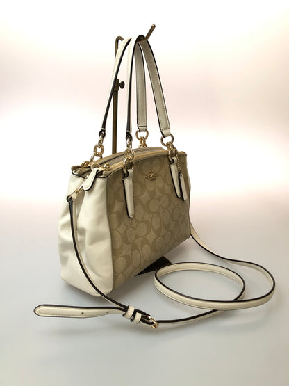 【中古品】【レディース】 COACH コーチ 2WAY SHOULDER BAG F58290 ツーウェイ ショルダーバッグ レディーズ カバン シグネチャー ハンドバック 180-260519-em-23-min カラー：ベージュ系 万代Net店