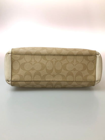 【中古品】【レディース】 COACH コーチ 2WAY SHOULDER BAG F58290 ツーウェイ ショルダーバッグ レディーズ カバン シグネチャー ハンドバック 180-260519-em-23-min カラー：ベージュ系 万代Net店