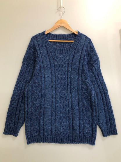【中古品】【メンズ】 USED ユーズド MOHAIR CABLE KNIT モヘア ケーブル ニット メンズ セーター トップス 146-260512-em-48-min カラー：ブルー系 万代Net店