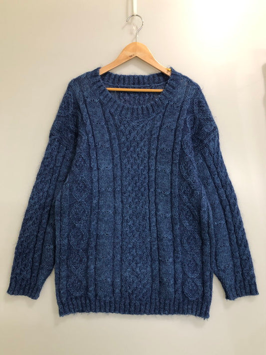 【中古品】【メンズ】 USED ユーズド MOHAIR CABLE KNIT モヘア ケーブル ニット メンズ セーター トップス 146-260512-em-48-min カラー：ブルー系 万代Net店
