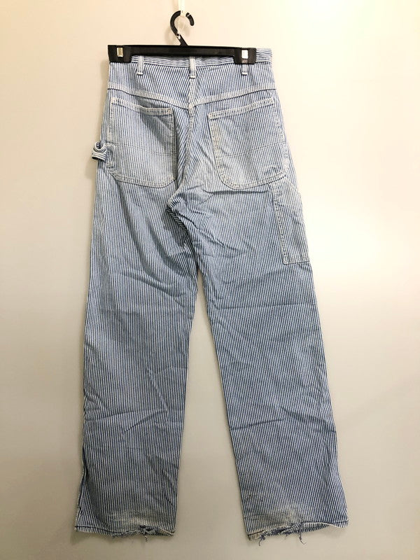 【現状渡し品】【メンズ】 POINTER ポインター ヒッコリーペインターパンツ ボトムス 157-260520-AS-23-min サイズ：W30L34 カラー：ブルー/ホワイト 万代Net店