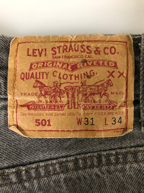 【中古品】【メンズ】 LEVI'S リーバイス 501 先染め BLACK DENIM PANTS デニムパンツ ボトムス 157-260520-AS-16-min サイズ：W31L34 カラー：ブラック 万代Net店