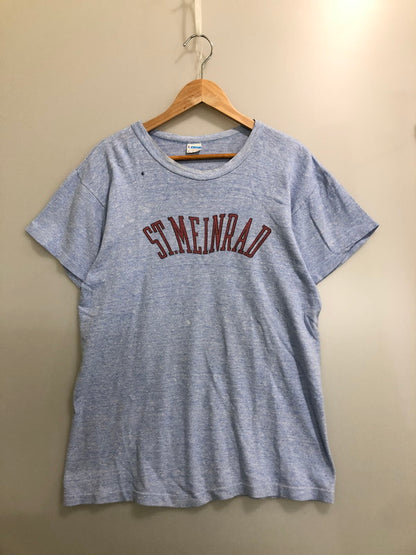 【現状渡し品】【メンズ】 CHAMPION チャンピオン 70S バータグ ST.MEINRAD TEE 半袖Tシャツ メンズ トップス 70年代 ヴィンテージ 146-260512-em-42-min サイズ：L カラー：ライトブルー 万代Net店