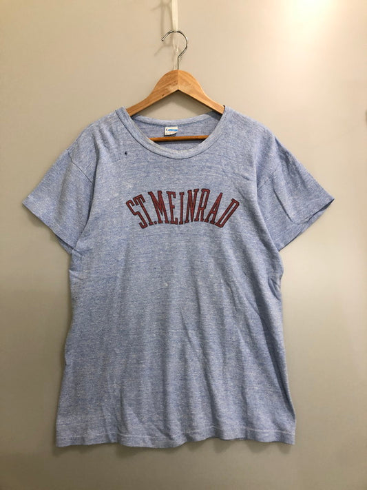 【現状渡し品】【メンズ】 CHAMPION チャンピオン 70S バータグ ST.MEINRAD TEE 半袖Tシャツ メンズ トップス 70年代 ヴィンテージ 146-260512-em-42-min サイズ：L カラー：ライトブルー 万代Net店