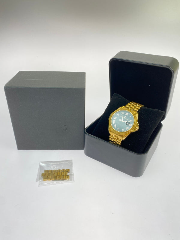 【中古品】【メンズ】 CRYSTAL CARTER クリスタルカーター FELIX 2 FX2-8573G-03 フィリックス2 クウォーツ 腕時計 197-260519-yn-20-min カラー：ゴールド 万代Net店