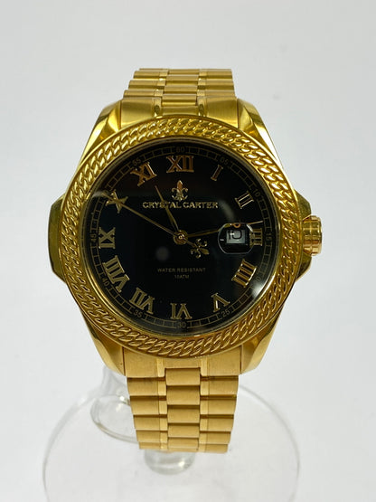 【中古品】【メンズ】 CRYSTAL CARTER クリスタルカーター FELIX 2 FX2-8573G-03 フィリックス2 クウォーツ 腕時計 197-260519-yn-20-min カラー：ゴールド 万代Net店