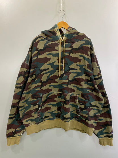 【中古品】【メンズ】 CHAMPION チャンピオン HEAVY HEAVY WEIGHT HOODIE CAMO ヘヴィ ヘヴィ ウェイト フーディ カモ メンズ トップス パーカー 148-260521-em-21-min サイズ：XL カラー：カーキ系（カモ） 万代Net店