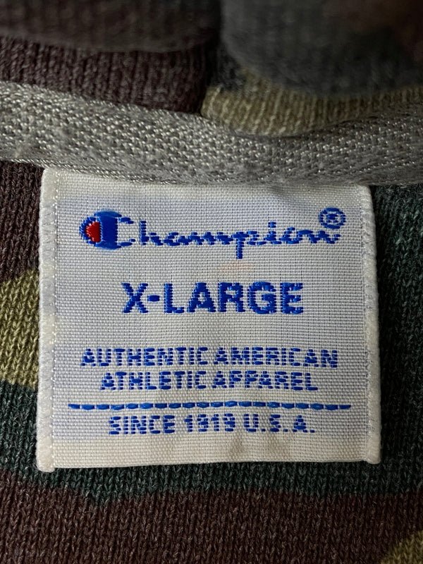 【中古品】【メンズ】 CHAMPION チャンピオン HEAVY HEAVY WEIGHT HOODIE CAMO ヘヴィ ヘヴィ ウェイト フーディ カモ メンズ トップス パーカー 148-260521-em-21-min サイズ：XL カラー：カーキ系（カモ） 万代Net店