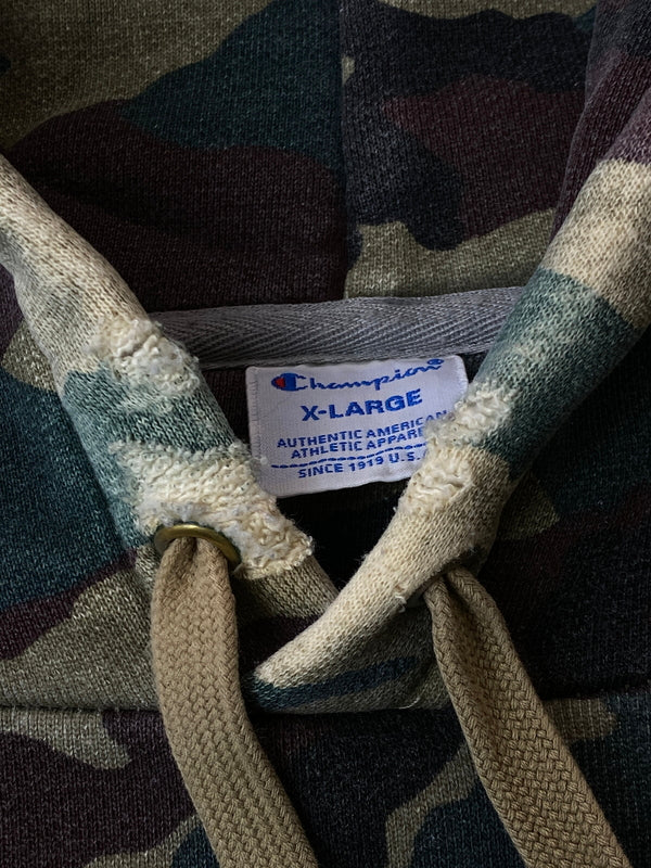 【中古品】【メンズ】 CHAMPION チャンピオン HEAVY HEAVY WEIGHT HOODIE CAMO ヘヴィ ヘヴィ ウェイト フーディ カモ メンズ トップス パーカー 148-260521-em-21-min サイズ：XL カラー：カーキ系（カモ） 万代Net店