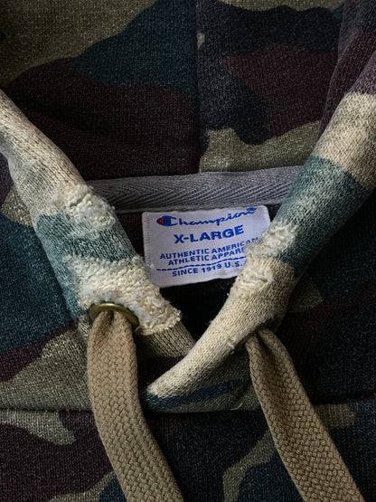 【中古品】【メンズ】 CHAMPION チャンピオン HEAVY HEAVY WEIGHT HOODIE CAMO ヘヴィ ヘヴィ ウェイト フーディ カモ メンズ トップス パーカー 148-260521-em-21-min サイズ：XL カラー：カーキ系（カモ） 万代Net店