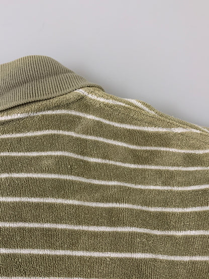 【中古品】【メンズ】 A BATHING APE アベイシングエイプ PILE BORDER SS POLO SHIRT BEIGE パイル ボーダー ショートスリーブ ポロシャツ メンズ トップス 142-260518-em-35-min サイズ：XXL（46） カラー：モスグリーン系 万代Net店