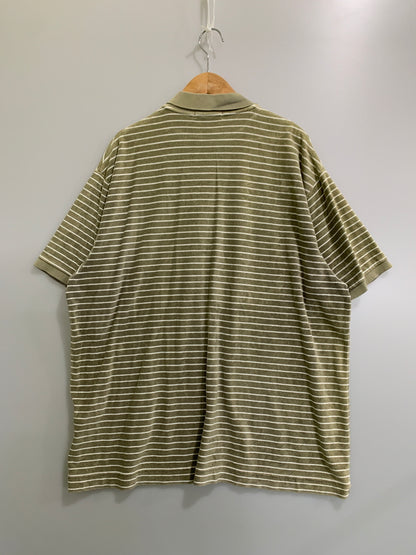 【中古品】【メンズ】 A BATHING APE アベイシングエイプ PILE BORDER SS POLO SHIRT BEIGE パイル ボーダー ショートスリーブ ポロシャツ メンズ トップス 142-260518-em-35-min サイズ：XXL（46） カラー：モスグリーン系 万代Net店