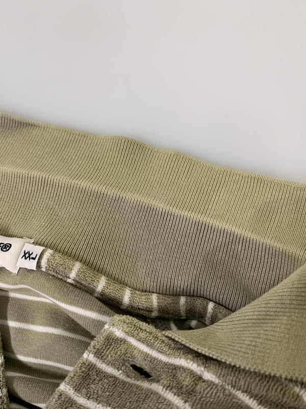 【中古品】【メンズ】 A BATHING APE アベイシングエイプ PILE BORDER SS POLO SHIRT BEIGE パイル ボーダー ショートスリーブ ポロシャツ メンズ トップス 142-260518-em-35-min サイズ：XXL（46） カラー：モスグリーン系 万代Net店