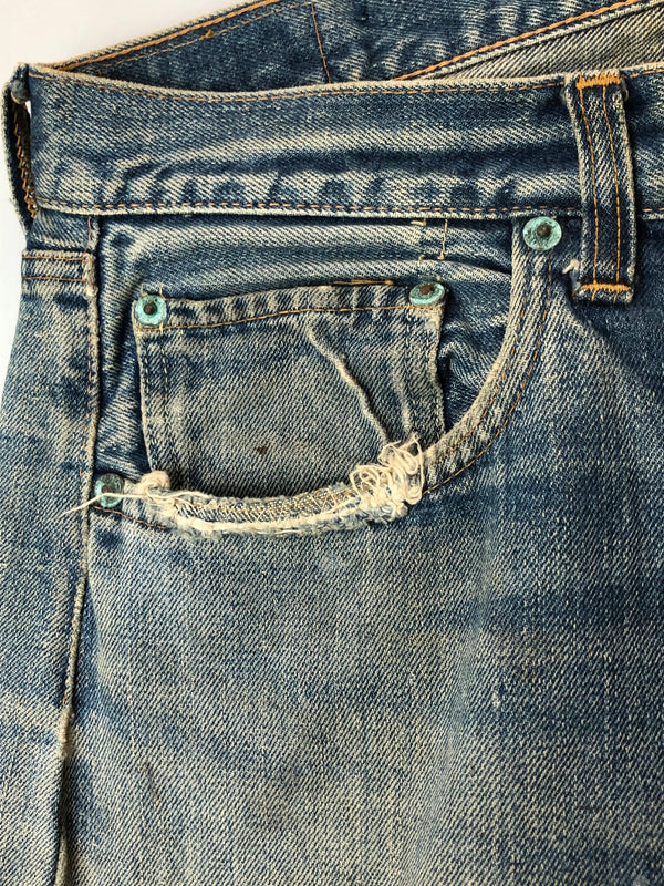 【現状渡し品】【メンズ】 LEVI'S リーバイス 501 66前期 DENIM PANTS 501 デニム パンツ ヴィンテージ メンズ ボトムス ジーンズ 157-260515-em-36-min サイズ：W35 カラー：インディゴブルー 万代Net店