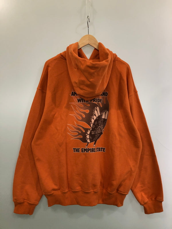 【中古美品】【メンズ】 SCHOTT ショット HOODED SWEAT FIRE BUTTERFLY 782-3231005 フーデッド スウェットシャツ パーカー トップス 145-260519-yn-25-min サイズ：XL カラー：オレンジ 万代Net店