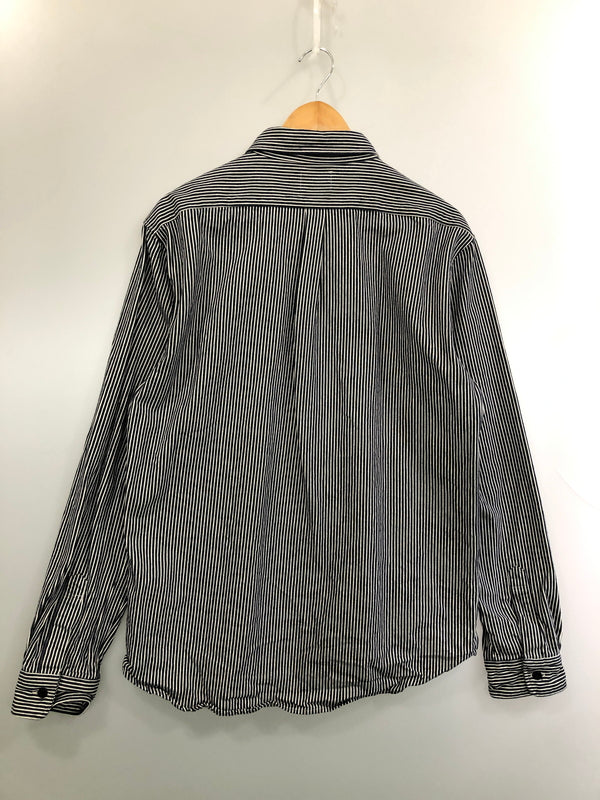 【中古品】【メンズ】 BIG MIKE ビッグマイク HICKORY STRIPE L/S SHIRT 101815005 ヒッコリー ストライプ ロングスリーブシャツ 長袖シャツ トップス 145-260519-yn-31-min サイズ：XL カラー：ネイビー 万代Net店