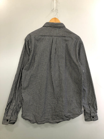 【中古品】【メンズ】 BIG MIKE ビッグマイク HICKORY STRIPE L/S SHIRT 101815005 ヒッコリー ストライプ ロングスリーブシャツ 長袖シャツ トップス 145-260519-yn-31-min サイズ：XL カラー：ネイビー 万代Net店