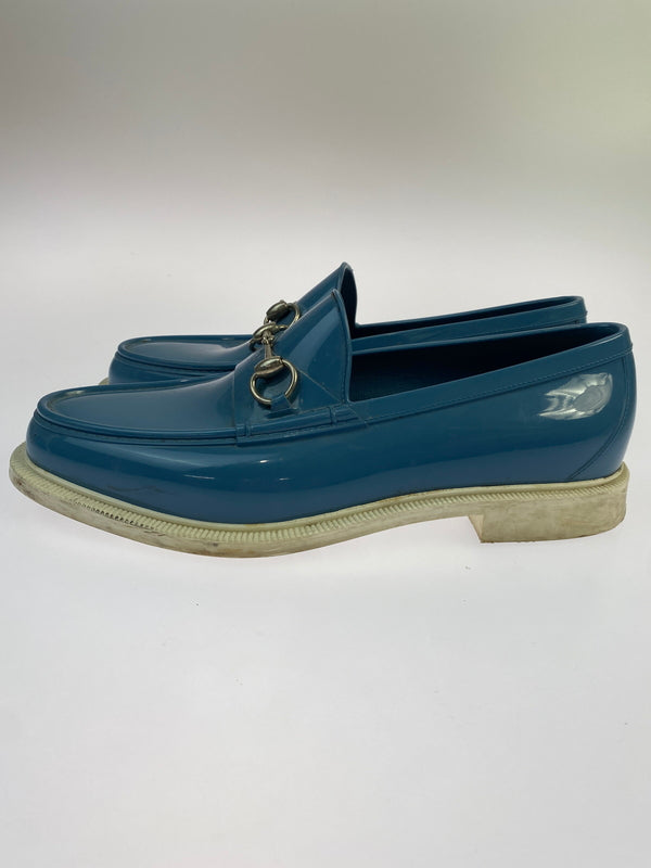 【中古品】【メンズ】 GUCCI グッチ ラバーホースビットローファー 靴 164-260519-yn-11-min サイズ：9 カラー：ブルー系 万代Net店