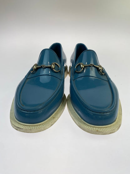 【中古品】【メンズ】 GUCCI グッチ ラバーホースビットローファー 靴 164-260519-yn-11-min サイズ：9 カラー：ブルー系 万代Net店