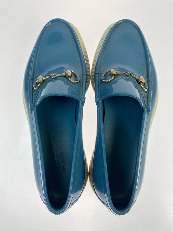 【中古品】【メンズ】 GUCCI グッチ ラバーホースビットローファー 靴 164-260519-yn-11-min サイズ：9 カラー：ブルー系 万代Net店