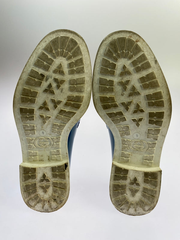 【中古品】【メンズ】 GUCCI グッチ ラバーホースビットローファー 靴 164-260519-yn-11-min サイズ：9 カラー：ブルー系 万代Net店