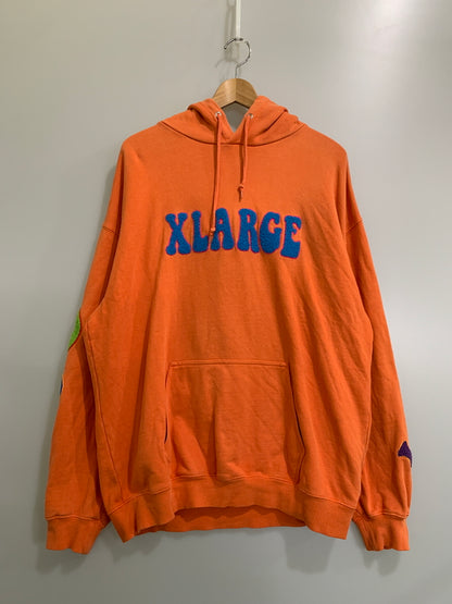 【中古品】【メンズ】 XLARGE エクストララージ FLOWER PULLOVER HOODIE 101224012009 プルオーバー パーカー フーディー メンズ トップス フード付きトレーナー 142-260518-em-39-min サイズ：L カラー：オレンジ 万代Net店