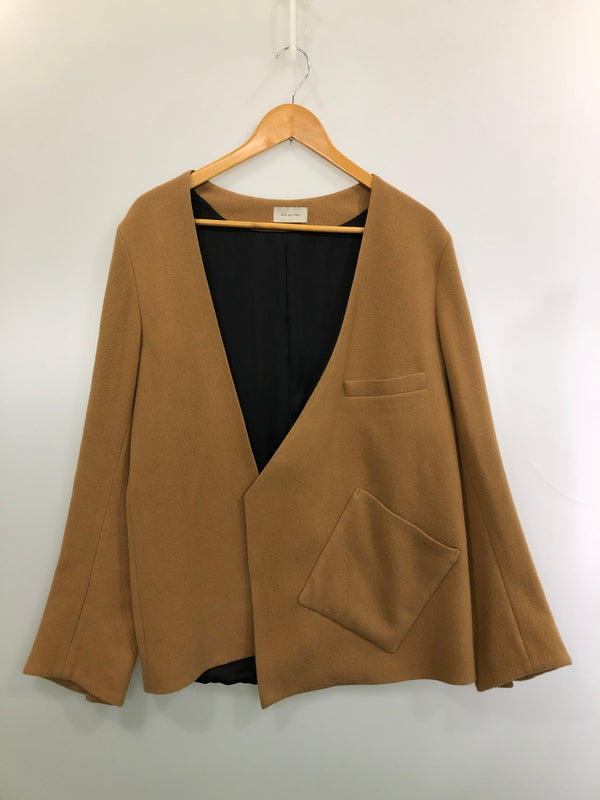 【中古品】【メンズ】 BED J.W. FORD ベッドフォード COLLARLESS WOOL TAILORED JACKET 17W-B-JK04 ノーカラーウールテーラードジャケット アウター 140-260519-yn-27-min サイズ：2 カラー：ブラウン系 万代Net店