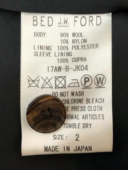 【中古品】【メンズ】 BED J.W. FORD ベッドフォード COLLARLESS WOOL TAILORED JACKET 17W-B-JK04 ノーカラーウールテーラードジャケット アウター 140-260519-yn-27-min サイズ：2 カラー：ブラウン系 万代Net店