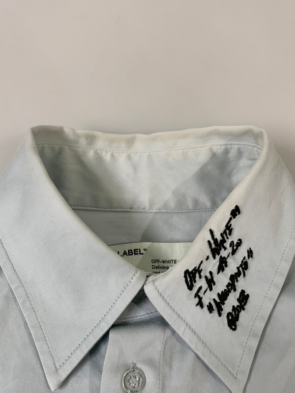 【現状渡し品】【メンズ】 OFF WHITE オフホワイト OMGA079E19D22002 19SS DOUBLE SHIRT ダブルシャツ 142-260516-zi-01-min サイズ：M カラー：ライトブルー 万代Net店